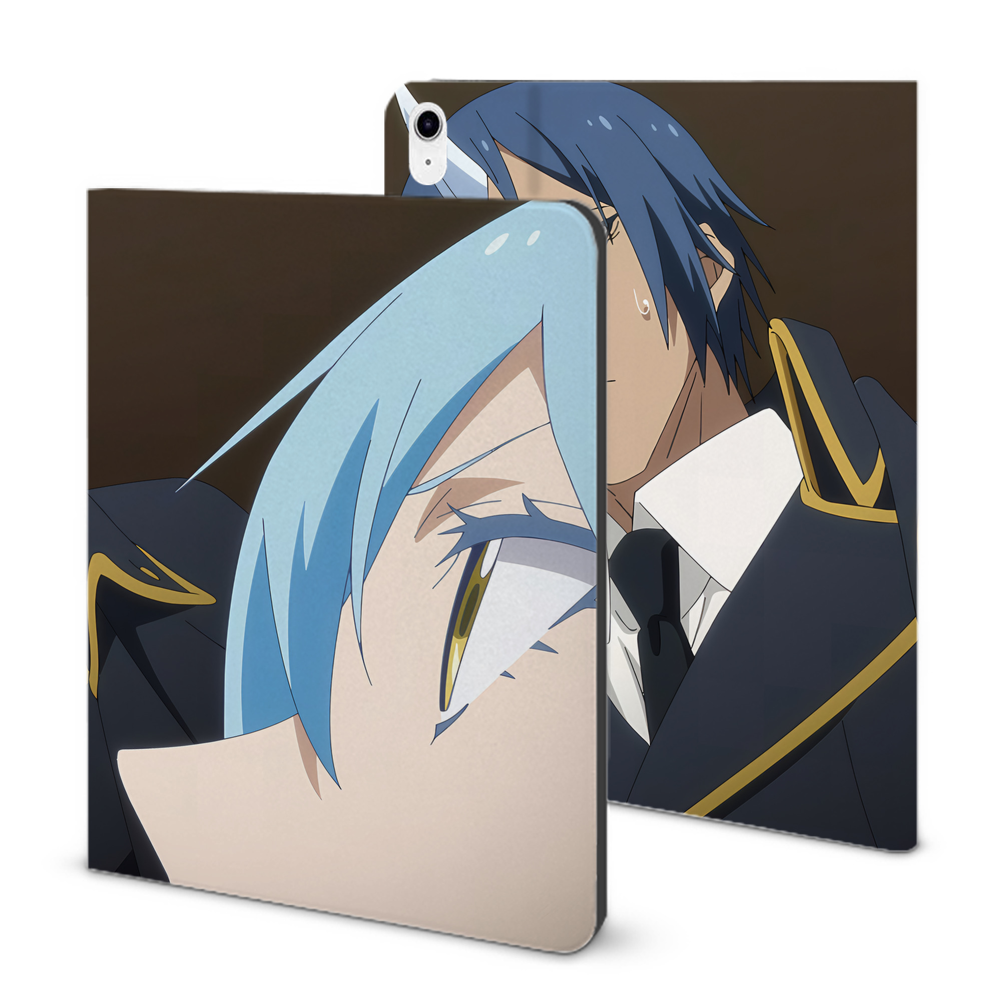 （画像用） 転スラ Regarding Reincarnated to Slime IPad ケース ブック型 PUレザー TPU 耐衝撃 軽量 薄型 ペン収納なし 全面保護 IPad 各モデル対応